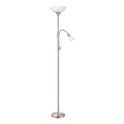 EGLO - Stojací lampa 1xE27/60W + 1xE14/25W matný chrom