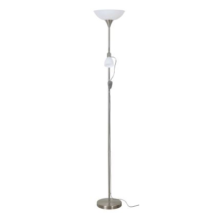 EGLO - Stojací lampa 1xE27/60W + 1xE14/25W matný chrom