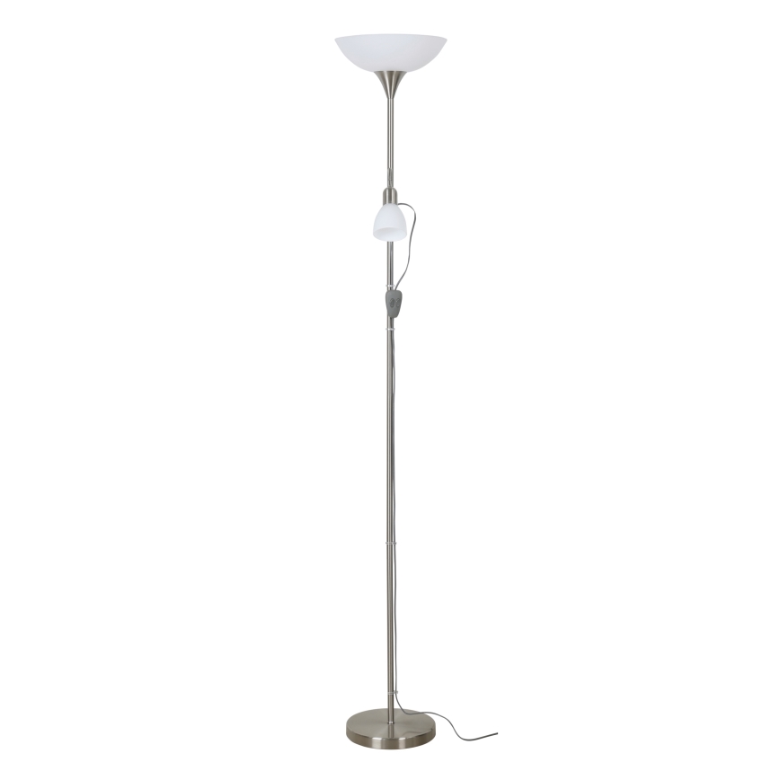 EGLO - Stojací lampa 1xE27/60W + 1xE14/25W matný chrom