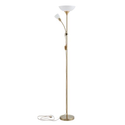 EGLO - Stojací lampa 1xE27/60W + 1xE14/25W zlatá