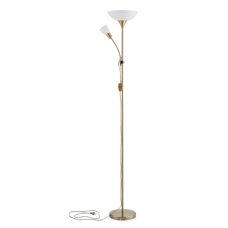 EGLO - Stojací lampa 1xE27/60W + 1xE14/25W zlatá