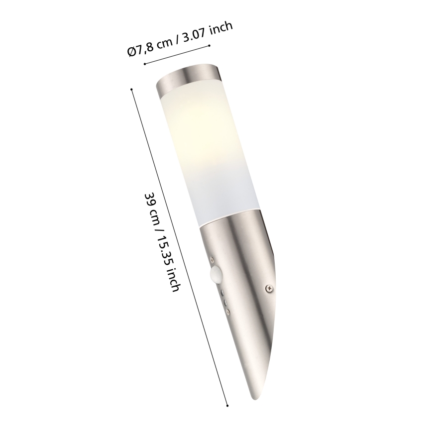 EGLO - Venkovní senzorové nástěnné svítidlo 1xE27/15W IP44