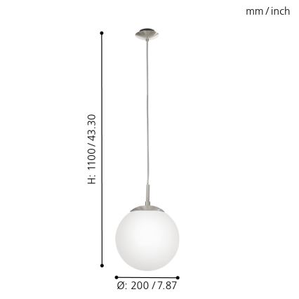EGLO - Lustr na lanku 1xE27/60W/230V pr. 20 cm