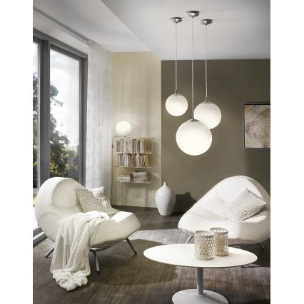 EGLO - Lustr na lanku 1xE27/60W/230V pr. 25 cm bílá