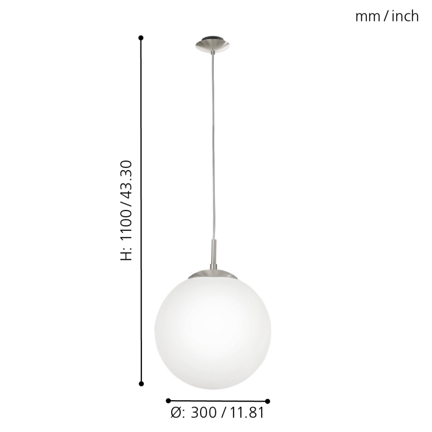 EGLO - Lustr na lanku 1xE27/60W/230V pr. 30 cm bílá