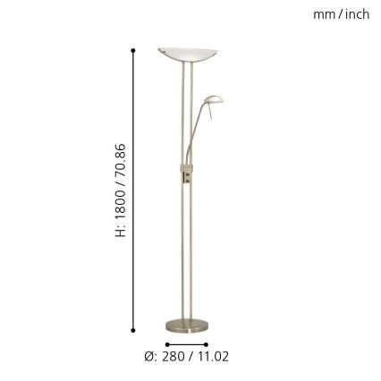 EGLO - Stmívatelná stojací lampa BAYA 1xR7s/230W + 1xG9/33W bronz