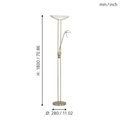 EGLO - Stmívatelná stojací lampa 1xR7s/230W + 1xG9/33W bronz