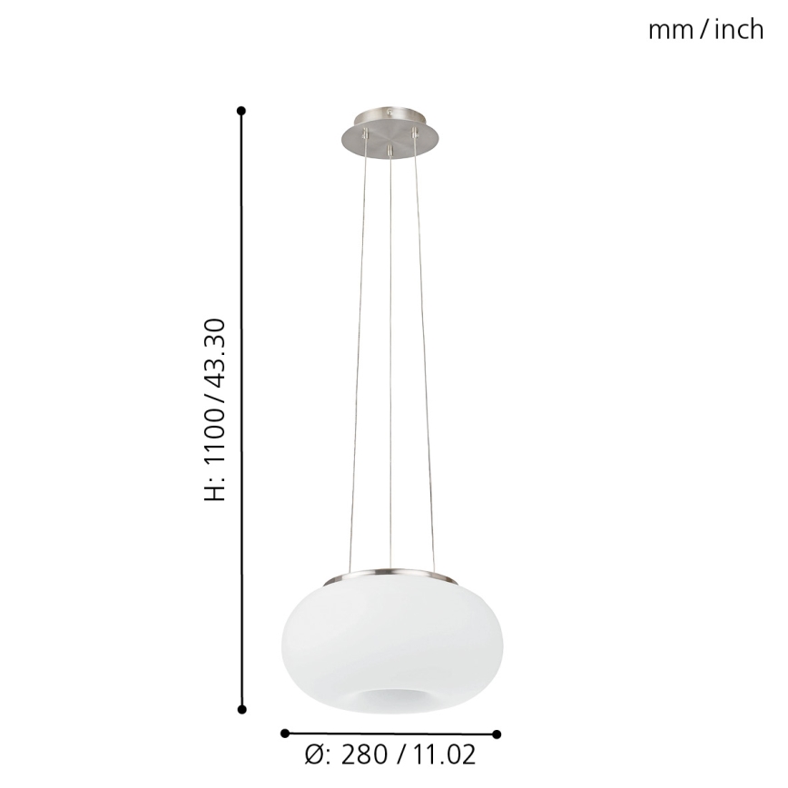EGLO - Lustr na lanku OPTICA 2xE27/60W pr. 28 cm