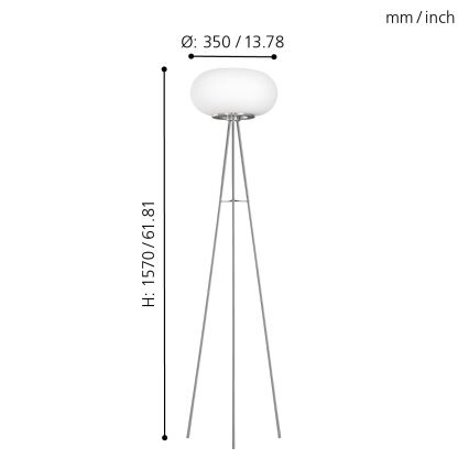 EGLO 86817 - Stojací lampa OPTICA 2xE27/60W