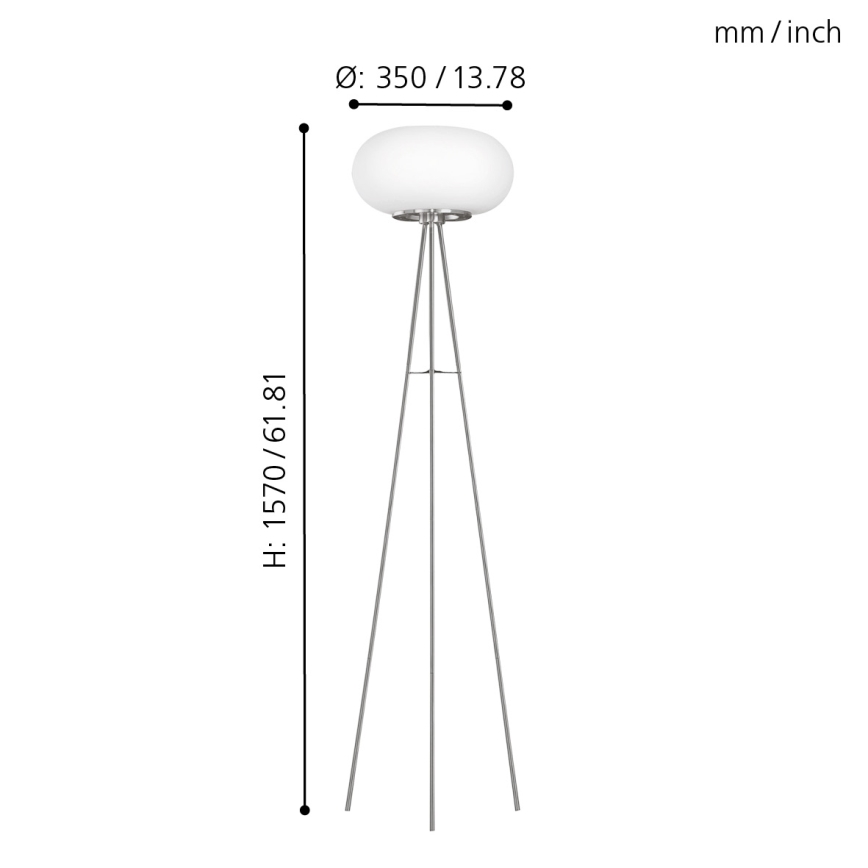 EGLO - Stojací lampa OPTICA 2xE27/60W pr. 35 cm