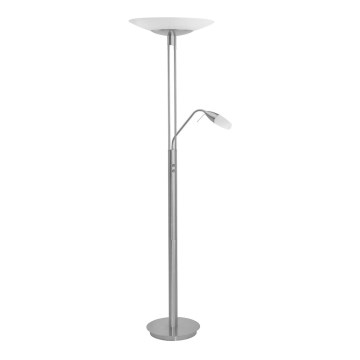 EGLO 89517 - Stojanová lampa TURN 1x2GX13/55W + 1xE14/9W matný chrom / bílá