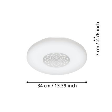 Eglo - LED Stmívatelné stropní svítidlo LED/15,6W/230V 2700-6500K