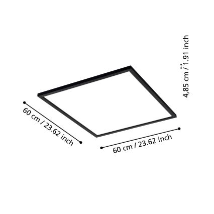 Eglo - LED Stmívatelné stropní svítidlo LED/33W/230V černá ZigBee