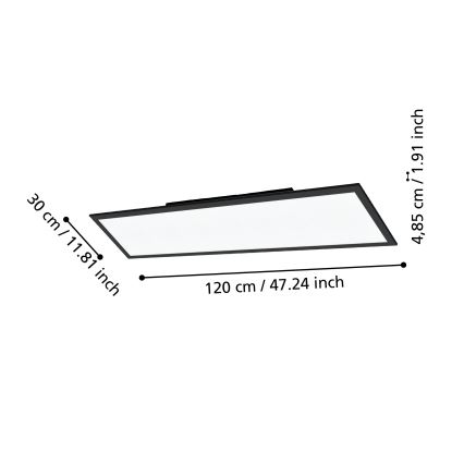 Eglo - LED Stmívatelné stropní svítidlo LED/33,5W/230V černá ZigBee