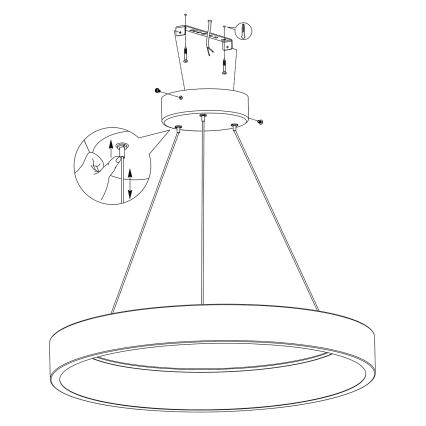 Eglo - LED RGBW Stmívatelný lustr na lanku LED/26W/230V 2700-6500K ZigBee