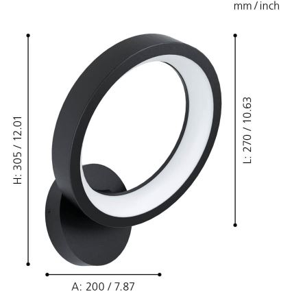 Eglo - LED RGBW Stmívatelné nástěnné svítidlo LED/16W/230V ZigBee