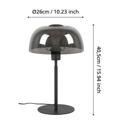 Eglo - Stolní lampa 1xE27/40W/230V černá/šedá