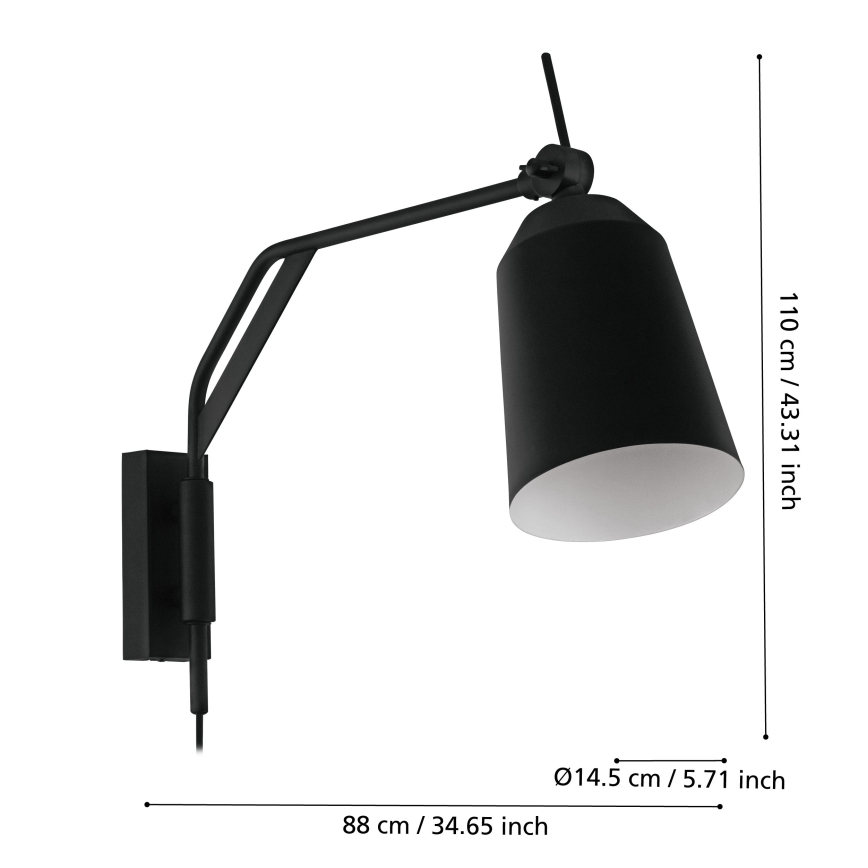 Eglo - Nástěnná lampa 1xE27/40W/230V