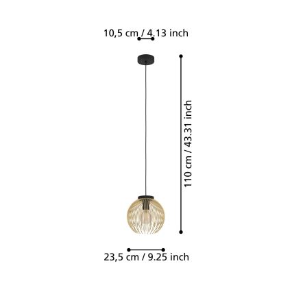 Eglo - Lustr na lanku 1xE27/40W/230V