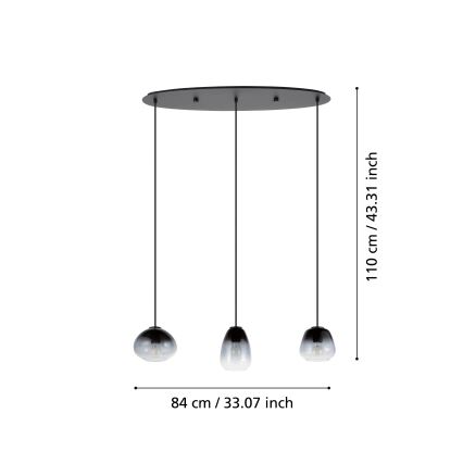 Eglo - Lustr na lanku 3xE27/40W/230V