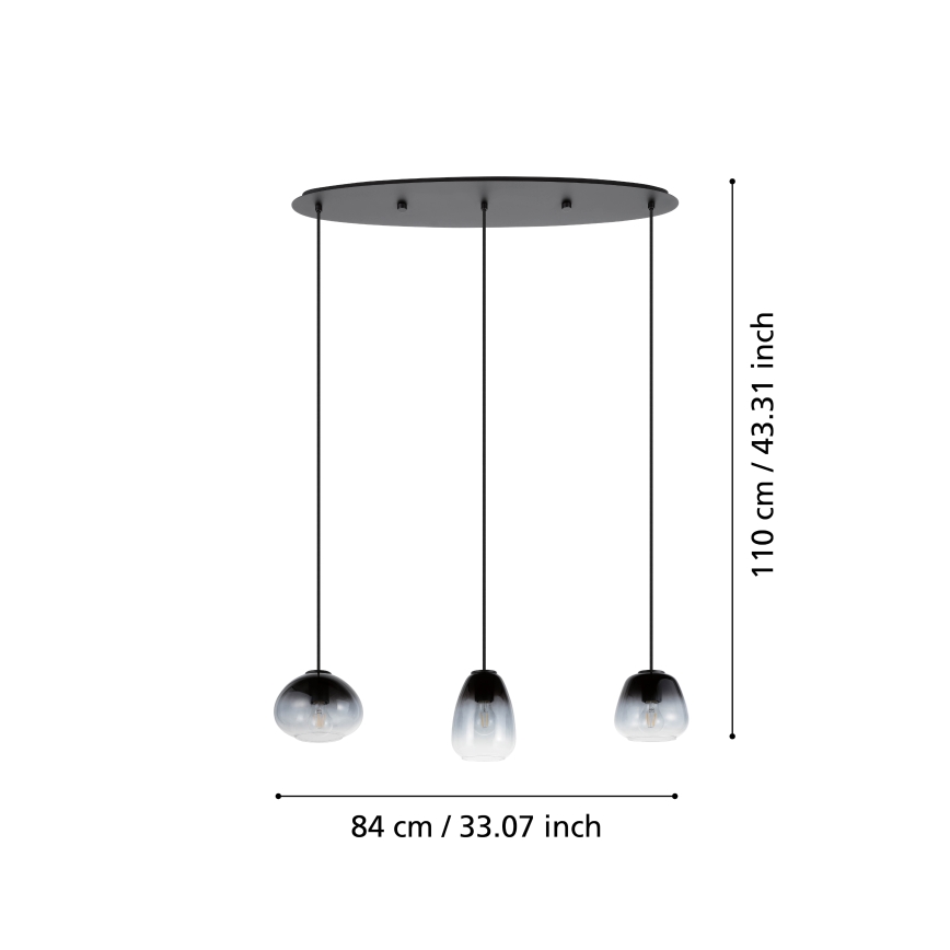 Eglo - Lustr na lanku 3xE27/40W/230V