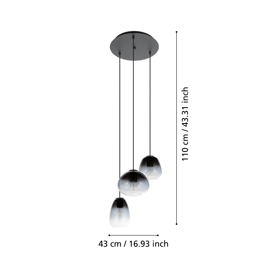 Eglo  - Lustr na lanku 3xE27/40W/230V pr. 43 cm