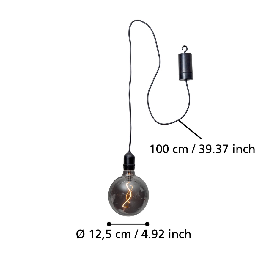 Eglo - LED Venkovní závěsné svítidlo LED/0,06W/6V 4xAA IP44 šedá