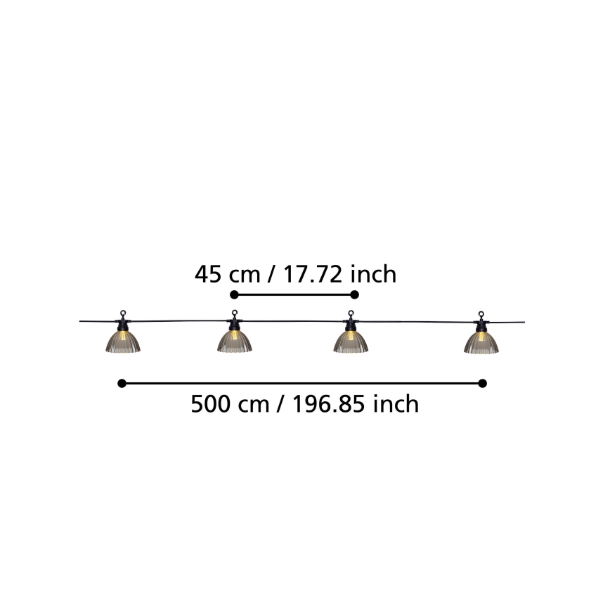 Eglo - LED Venkovní dekorační řetěz 12xLED/0,066W/3,2V IP44