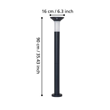 Eglo - LED Venkovní solární lampa se senzorem 6xLED/0,03W/3,7V 1500 mAh IP44