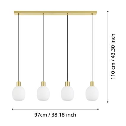 Eglo - Lustr na lanku 4xE27/40W/230V