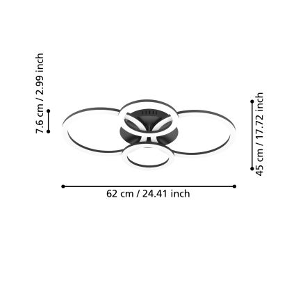 Eglo - LED Stmívatelné stropní svítidlo LED/41W/230V