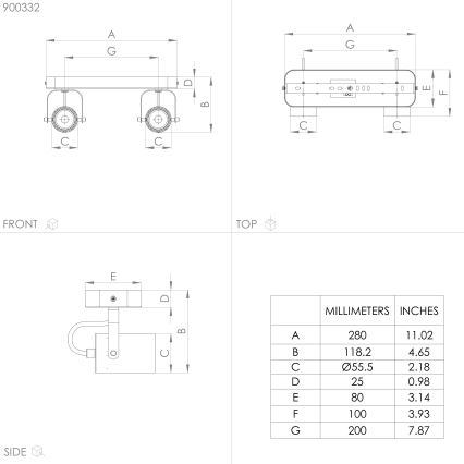 Eglo - LED Bodové svítidlo 2xGU10/3W/230V