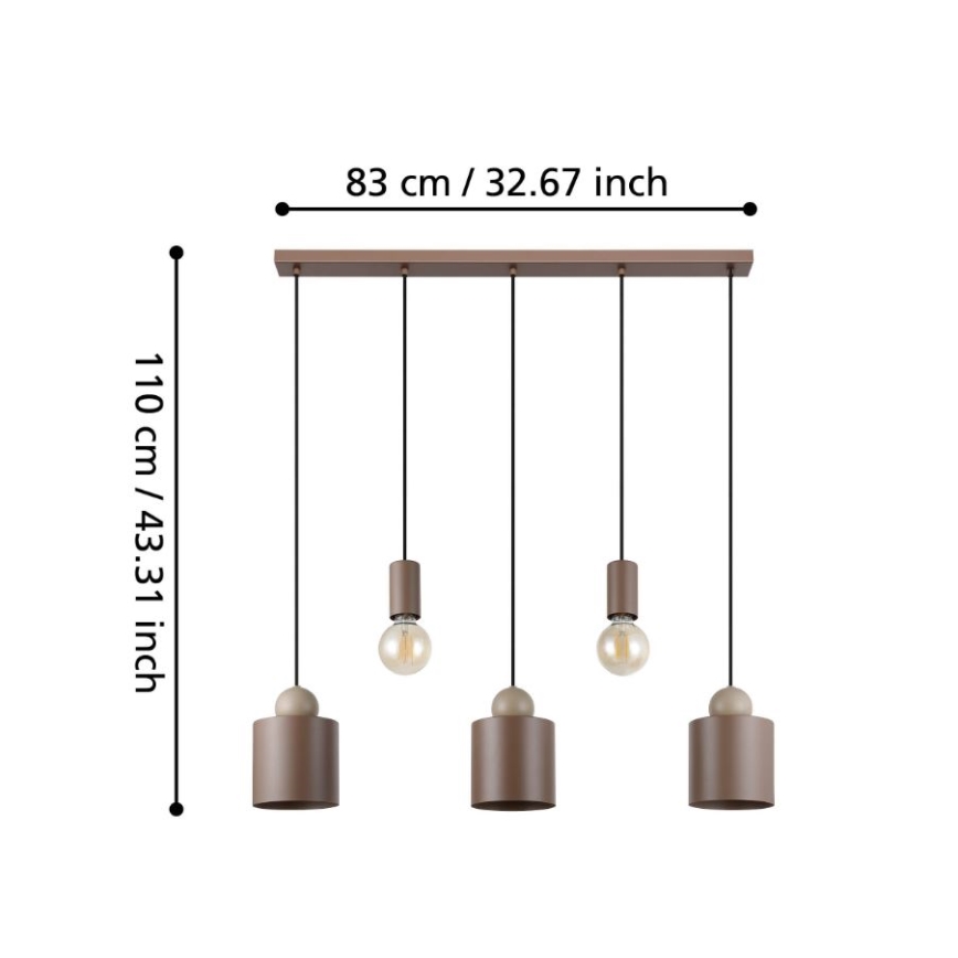 Eglo - Lustr na lanku 5xE27/40W/230V