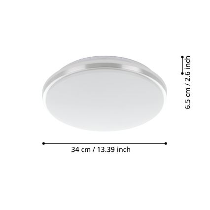 Eglo - LED Koupelnové stropní svítidlo LED/15,6W/230V IP44 lesklý chrom