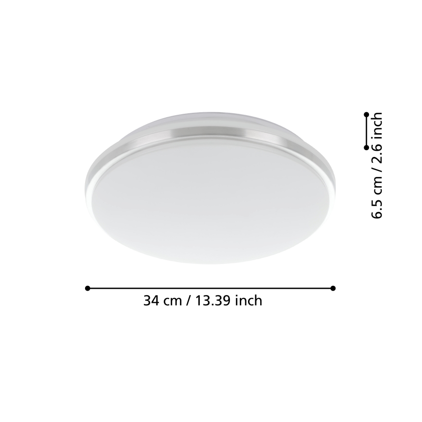 Eglo - LED Koupelnové stropní svítidlo LED/15,6W/230V IP44 lesklý chrom