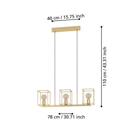 Eglo - Lustr na lanku 3xE27/40W/230V