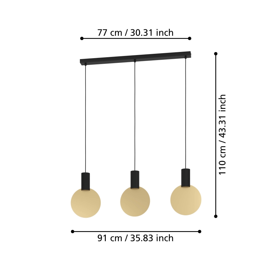 Eglo - LED Lustr na lanku 3xGU10/4,5W/230V 3000K
