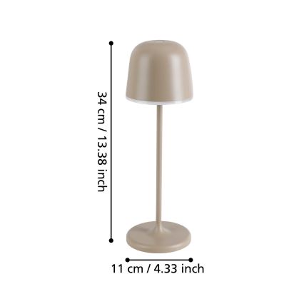 Eglo - LED Stmívatelná venkovní nabíjecí lampa LED/2,2W/5V 1800 mAh béžová IP54