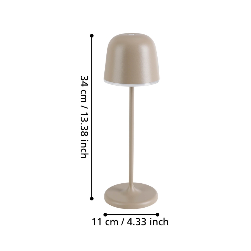 Eglo - LED Stmívatelná venkovní nabíjecí lampa LED/2,2W/5V 1800 mAh béžová IP54