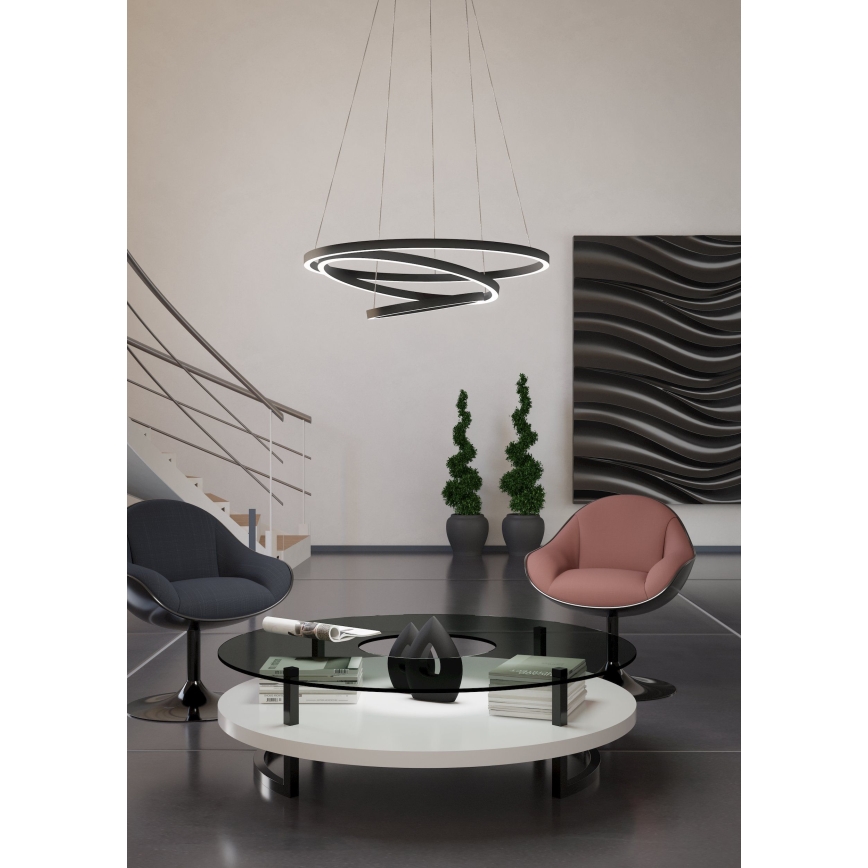 Eglo - LED Stmívatelný lustr na lanku LED/43,2W/230V černá
