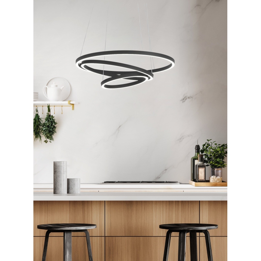 Eglo - LED Stmívatelný lustr na lanku LED/43,2W/230V černá