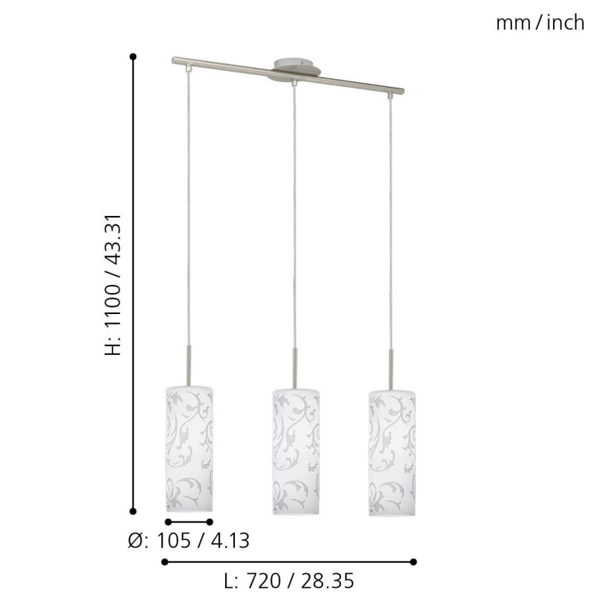 EGLO - Lustr závěsný 3xE27/60W/230V