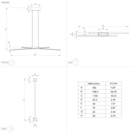 Eglo - LED Stmívatelný lustr na lanku 2xLED/13W/230V