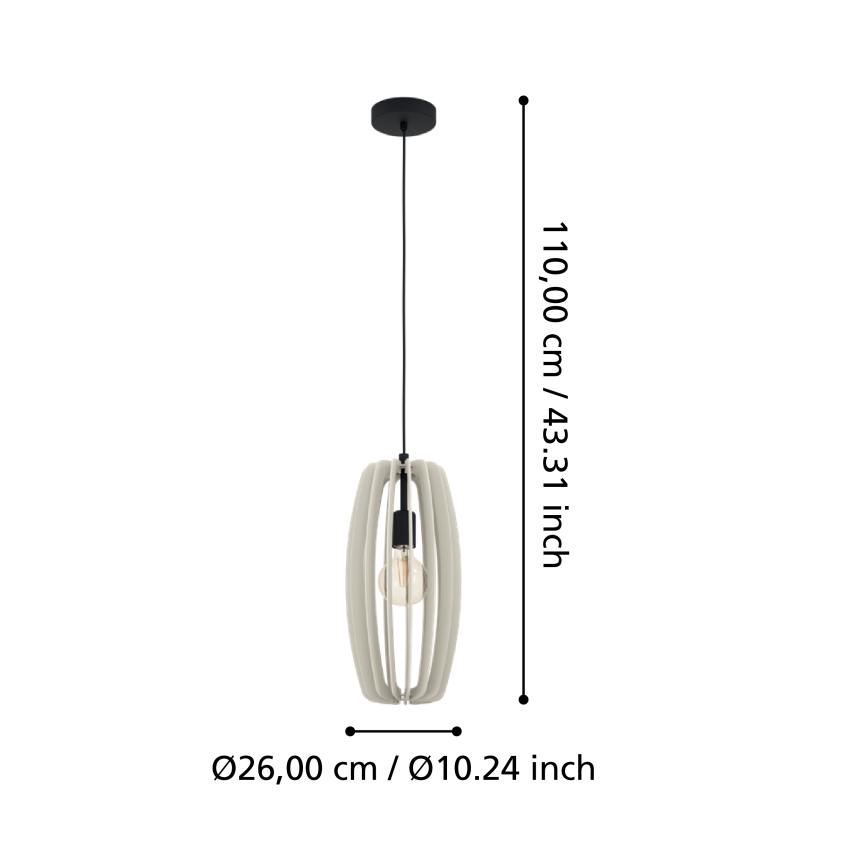 Eglo - Lustr na lanku 1xE27/40W/230V krémová