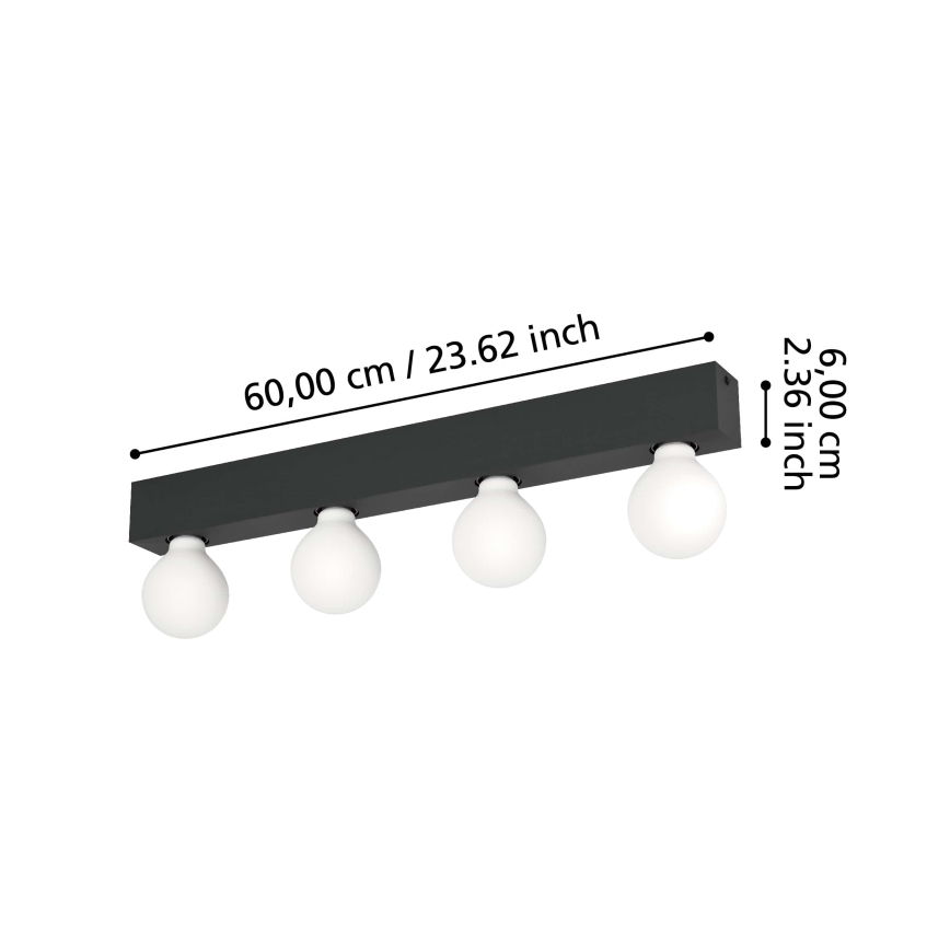 Eglo - Nástěnné svítidlo 4xE27/40W/230V černá