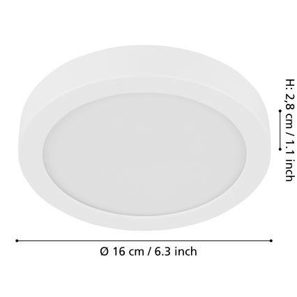 Eglo - LED Stmívatelné stropní svítidlo LED/11W/230V bílá