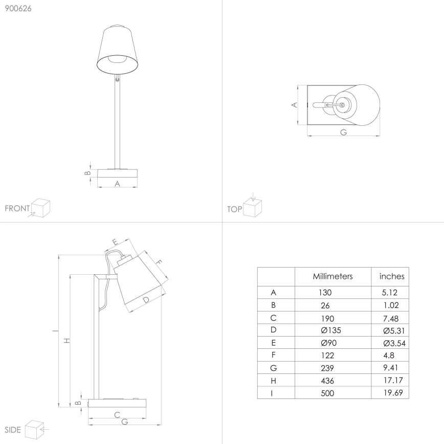Eglo - LED Stmívatelná lampa s bezdrátovým nabíjením LED/5,5W/230V