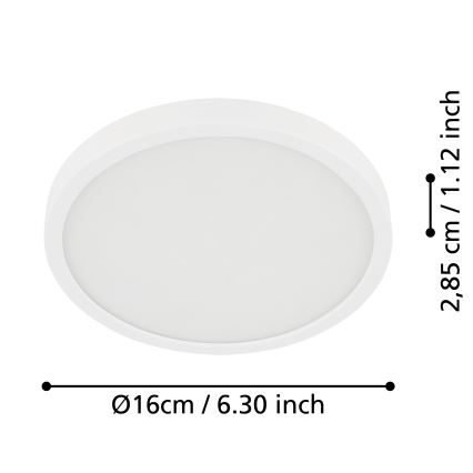Eglo - LED Koupelnové stropní svítidlo LED/11W/230V IP44 bílá