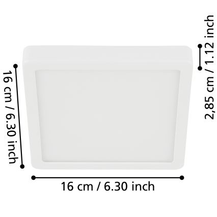 Eglo - LED Koupelnové stropní svítidlo LED/11W/230V IP44 bílá