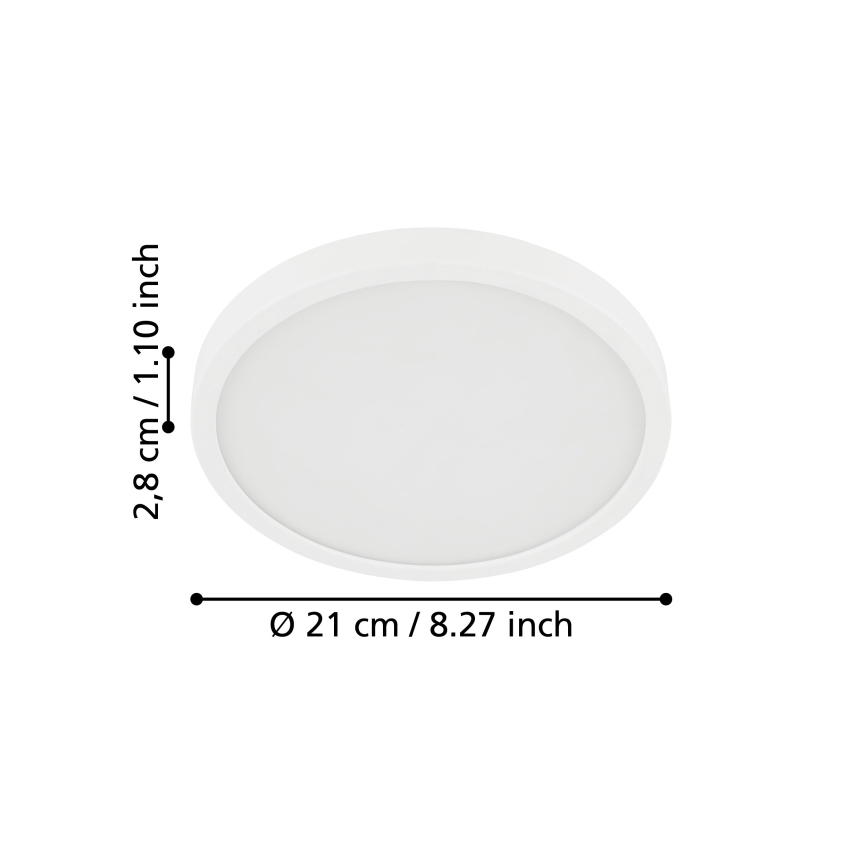 Eglo - LED Koupelnové stropní svítidlo LED/17W/230V bílá IP44